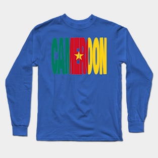 Cameroon flag stencil Long Sleeve T-Shirt